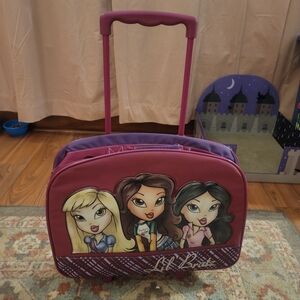 Pink Lil Bratz Rolling Luggage with Character Design EUC
